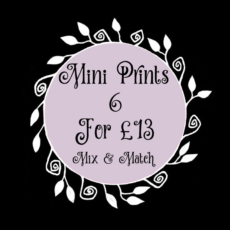 Mini A6 Küche Hexe Druck - Kleine niedliche rosa lila Witchy Zutaten Illustration - Aquarell Kessel Pflanze Pilz Kristall Postkarte Bild 3