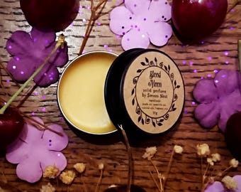 Blood Moon Solid Parfüm - Romantischer Frühling Fester Duft Dose - Brombeere, Himbeere, Blutorange & Drachenblut Vegan Parfümmischung