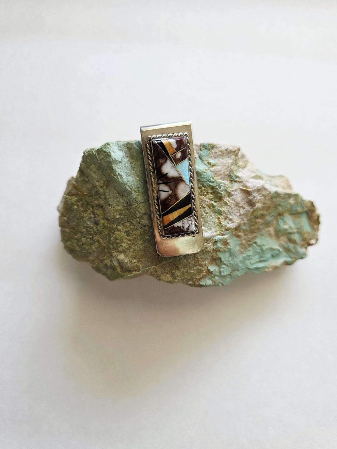 Inlayed Money Clip Stones Native American Handmade - Etsy