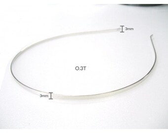 12pcs of 3mm (1/8") Silver Skinny Thin metal headbands Hair accessories wholesale lots Annielov Hair Crafts Supplies Silver Plated Metal