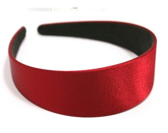 3 Stück 40mm (1 1/2 ") Kunststoff Stirnbänder Rot Satin Bedeckt - Haarband Aliceband Braut Brautjungfer Haarschmuck Großhandel Lots Annielov