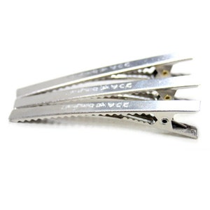 12 pcs of 60mm (2.35 inches) Silver Slim Alligator Clips Girls Hair Clips Hair Accessories Wholesale Lots Annielov Crafts