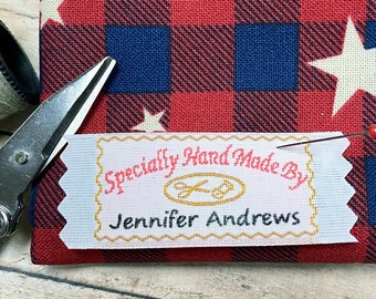 Sewing Labels, 20 Specially Hand Made Woven Labels Personalized with Your Name Printed