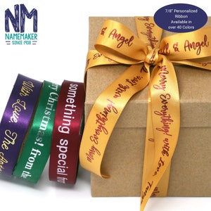 Christmas Ribbon, Gift Ribbon, Custom Printed Ribbon, Ribbon for Wrapping Holiday Gifts, 10 Yards Personalized Ribbon