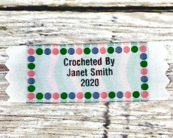 Woven Clothing Labels, Woven Tags, Clothes Labels and Tags, Knitting Labels, Sewing Labels, Custom Tags, Crochet Labels,