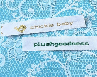 Custom Clothing Labels for your Beautiful Creations, 50 Labels made from Ecco friendly cotton, Available in Iron or sew on