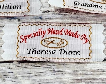 Specially Hand Made By Woven Labels, Fabric Labels, Custom Labels, Personalized Labels