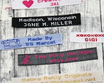 50 Custom Cotton Woven Clothing Labels: Sew or Iron On