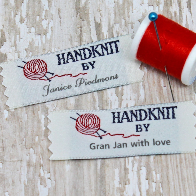 Knitting Labels Hand Knit By Labels Personalized Knitting | Etsy