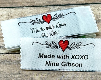 Personalized Fabric Sewing Labels: Woven Quilt/Knitting Tags