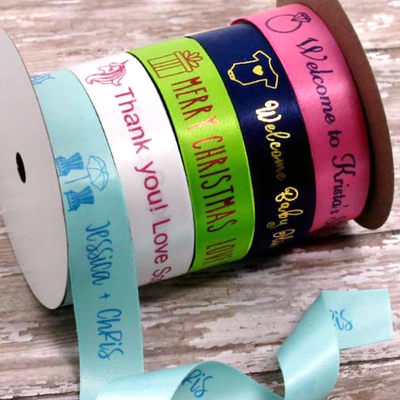 Imprinted Decorative Ribbon Personalise Ribbons Custom Satin