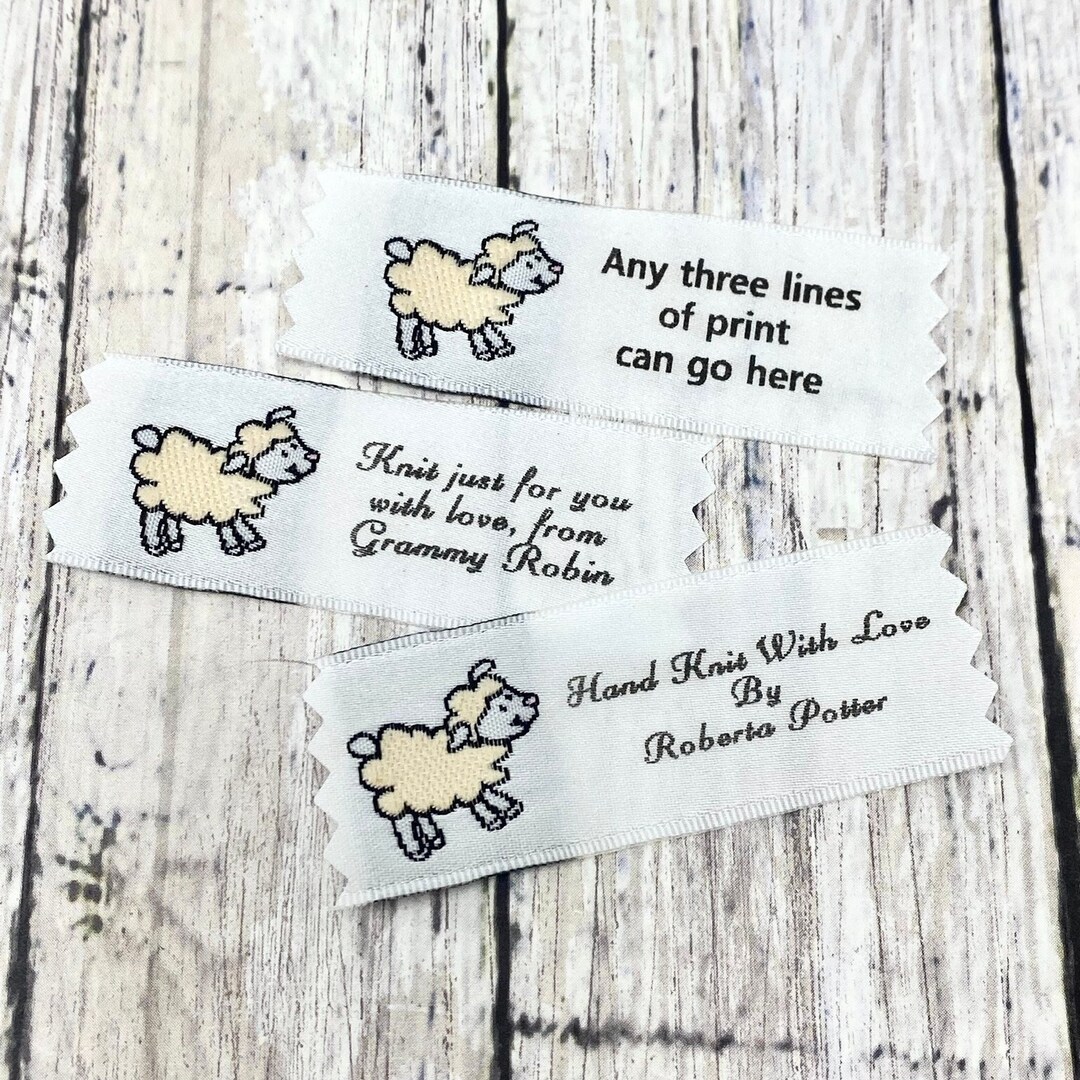 Knitting Quilting Sewing Labels, Custom Woven Labels, Woven Crochet ...