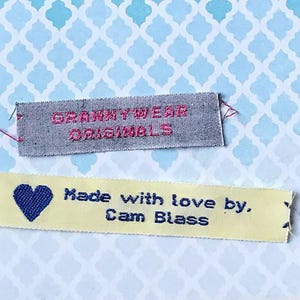Fabric Labels for Clothing, Woven Labels, Sewing Labels, Crochet Labels, Apparel Labels, Fabric Labels, Personalied Labels