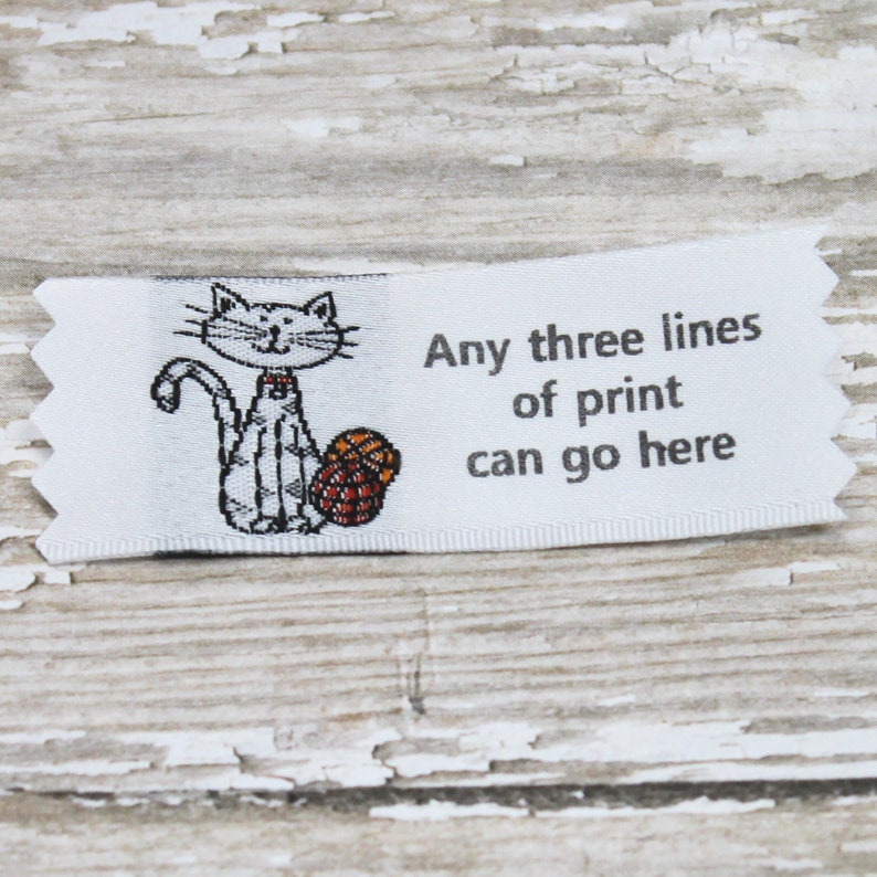Cat Knitting Labels Quilting Labels Crochet Fabric Labels Etsy