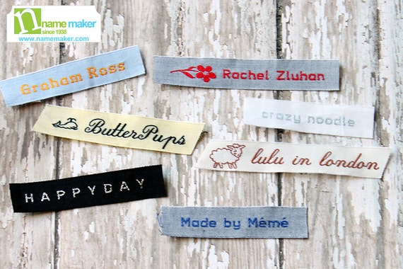 Sew on Custom Woven Clothing Labels, 100% Cotton Environmentally Friendly Labels  for Clothes, Woven Labels, Kids Labels 