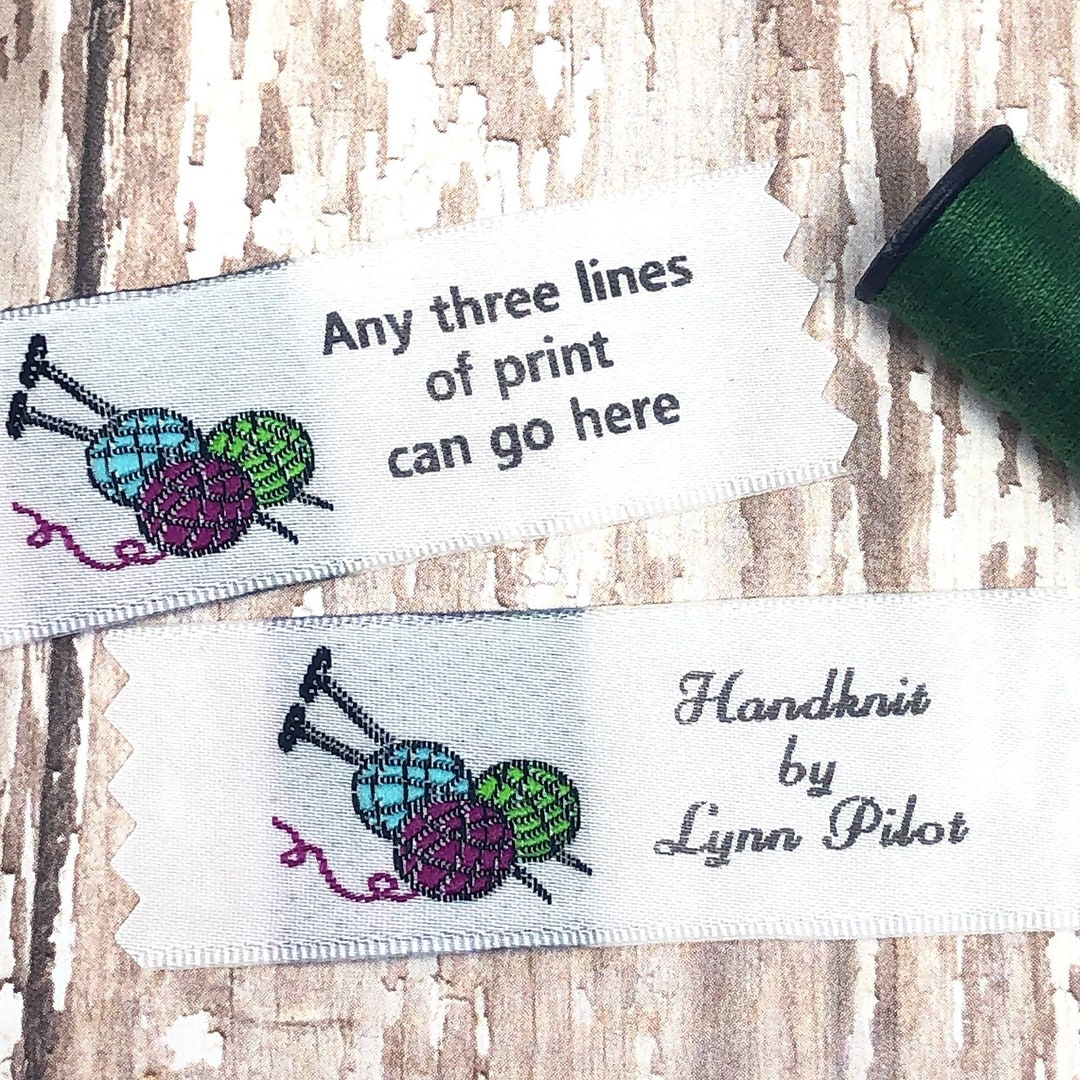 Knitting Needle Labels, Woven Labels, Labels for Knitters Personalized
