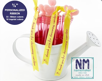 Personalized Satin Ribbon: 3/8" Baby Shower Favor Ribbon (30 Feet)
