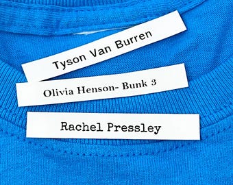 Iron On Fabric Name Labels: Laundry Safe School & Camp Clothing