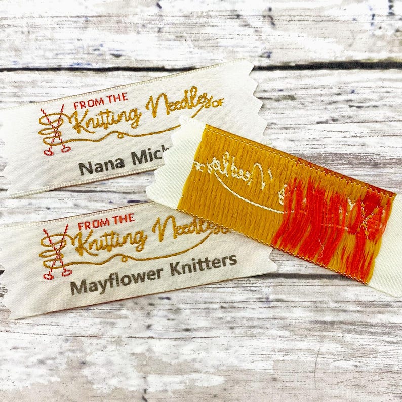 Personalized Knitting Labels, Woven Fabric Tags, Sewing Labels image 4