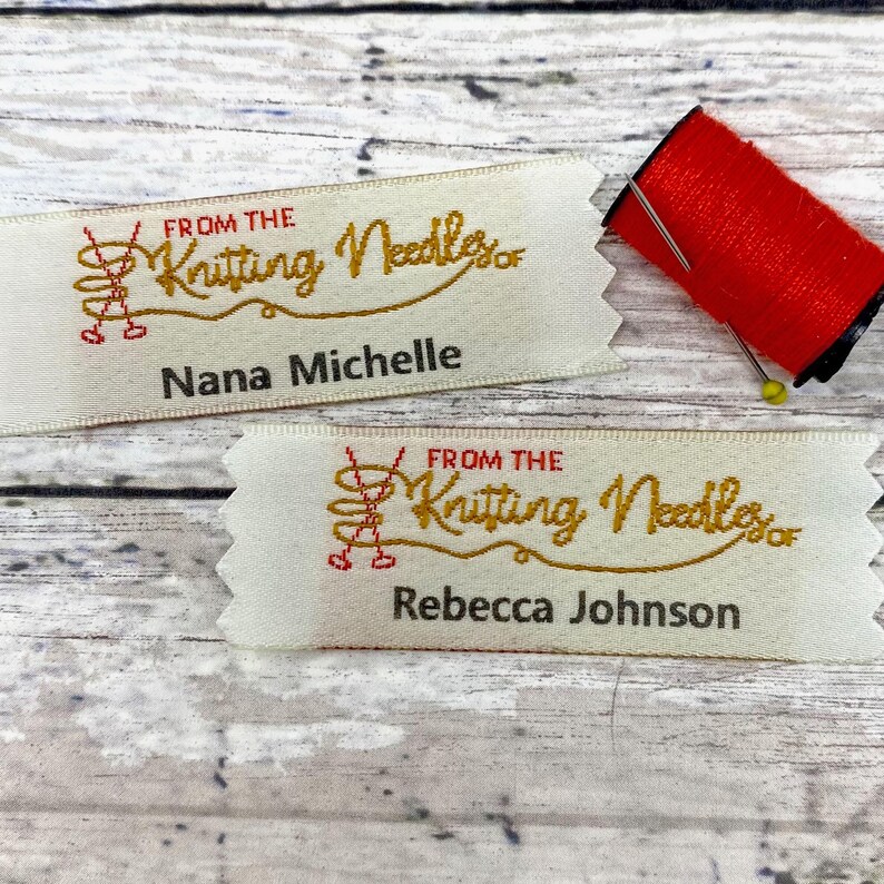 Personalized Knitting Labels, Woven Fabric Tags, Sewing Labels image 5