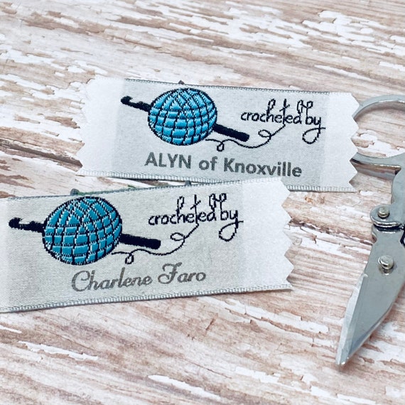 Crochet by Woven Labels, Crochet Tags, Custom Crochet Labels