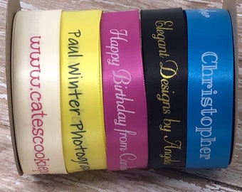 Personalized Ribbon,  10 Yards 7/8" Printed Ribbon, Professionally Printed Favor Wedding  Ribbon, Gift Ribbon, Ribbon, Satin Ribbon