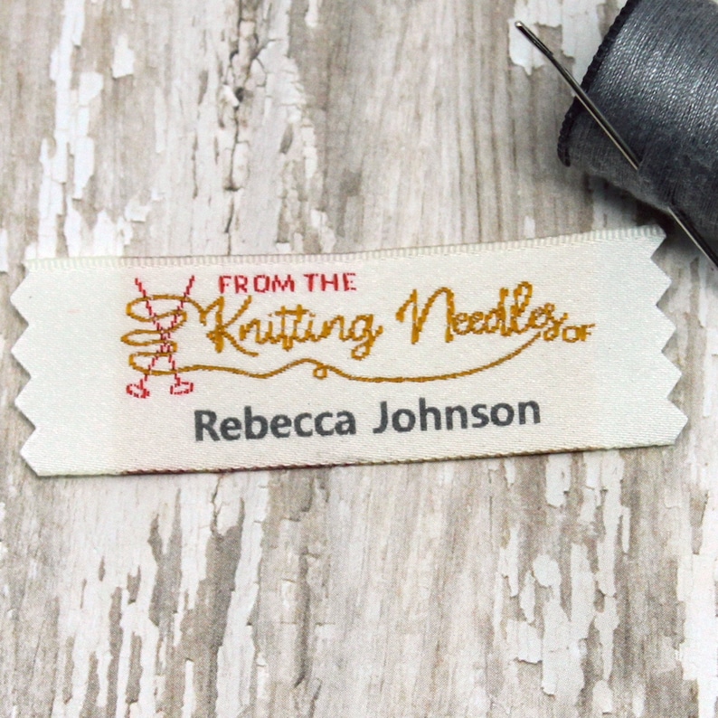 Personalized Knitting Labels, Woven Fabric Tags, Sewing Labels image 2