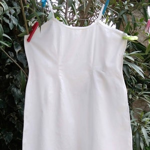 Victorian Slip White Straps Cotton Dress Curved French 1900's Large Slip Free Shipping sophieladydeparis image 1