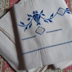 1930's pair of French Sheet Blue Medallion- New Old Stok #sophieladydeparis