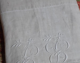French Flat Linen Sheet Monogram #sophieladydeparis