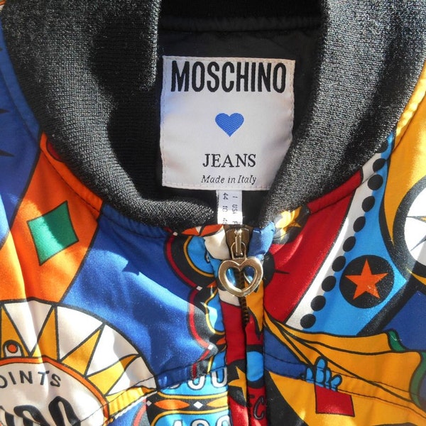 RARE Collector Vintage Moschino Jacket Multicolored Pinball Pattern Medium #sophieladydeparis