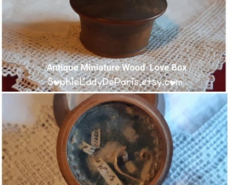 Antique Miniature Box Heart Box Secret Box Tiny Wood Box French made #sophieladydeparis