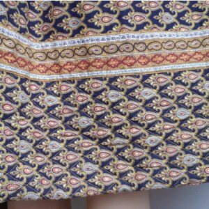 Vintage French Provence Skirt Black and Yellow Paisley Pockects Cotton SophieLadyDeParis image 8