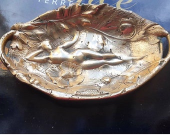 French Art Nouveau Bronze Tidy / Vide Poche / Ring Dish / Small tray #sophieladydeparis
