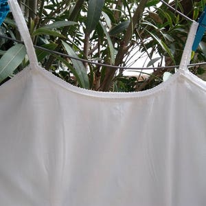 Victorian Slip White Straps Cotton Dress Curved French 1900's Large Slip Free Shipping sophieladydeparis image 4