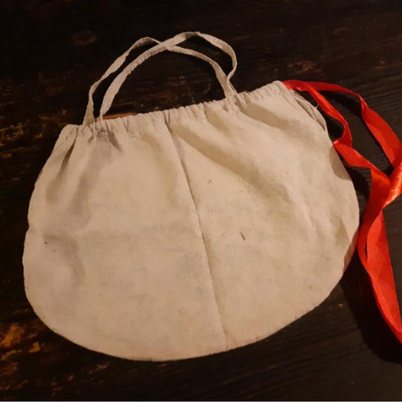 Antique Tote/ Linen Handmade Bag / French Redwork… - image 8