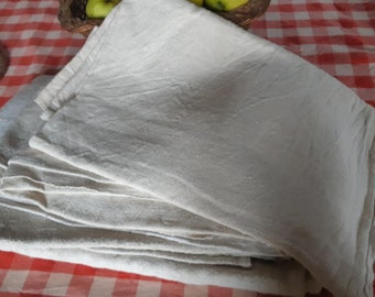 Hemp Towel 19th C. French Thick White Hemp Rustic Woven #sophieladydeparis