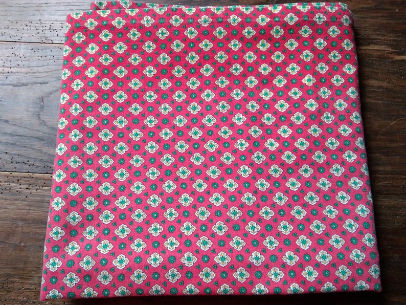 Red Provence Fabric or Tablecloth French Marignan Tagged Vintage Home Decor Cotton Fabric Sewing Project #sophieladydeparis