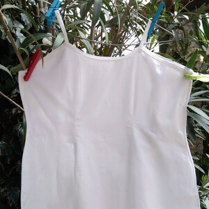 Victorian Slip White Straps Cotton Dress Curved French 1900's Large Slip Free Shipping sophieladydeparis image 2
