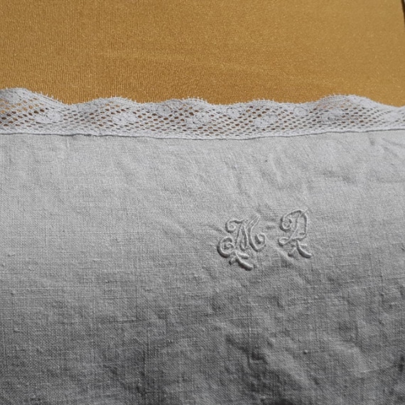 Antique French Linen Slip Bobbin Front Lace Trim … - image 6