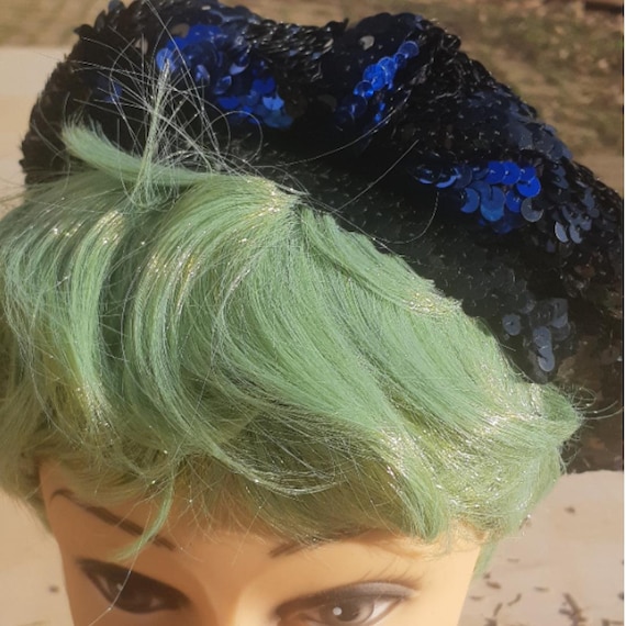 French Vintage Sequin Beret Agapi Paris - Etsy display picture 1