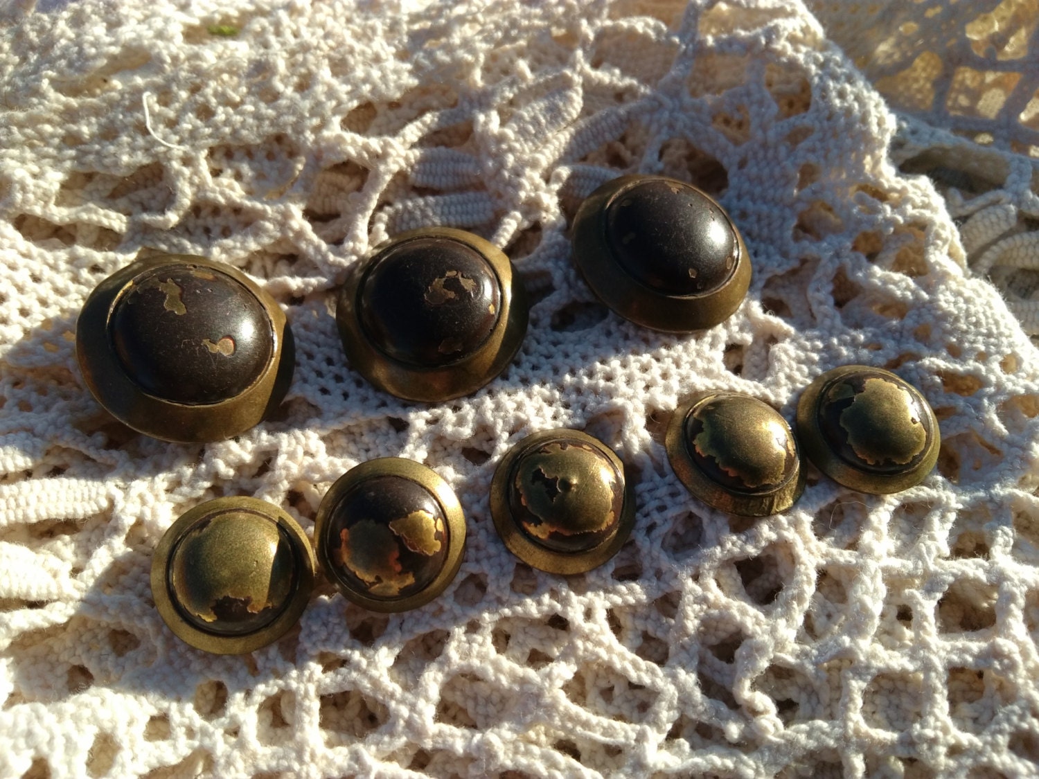 Antique Dome Brass Buttons Antique 1800's French Buttons Etsy