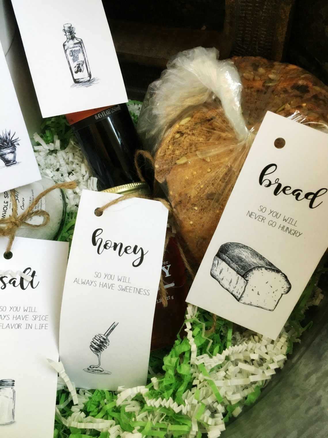 Housewarming Gift Basket Tags - Etsy
