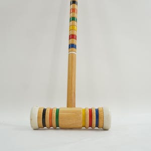 Franklin WOOD Croquet Mallet & Handle, Industrial Display Art, Maple Wooded Croquet Mallet, Single Croquet Mallet Lot 122 Free USA Ship