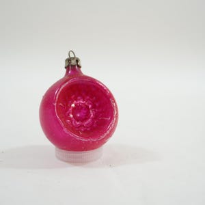 Vintage Christmas Ornament, Mercury Glass Tree Ornament, MCM Christmas Polish Ornament, Indent Tree Ball, Pink Glass Lot P23 FREE USA Ship