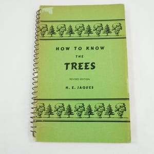 How to Know the Trees, H.E. Jaques, 1946, Spiral Book, Pictorial Leaf Tree Guide Landscape, MCM Horticultural Book Free USA Media Mail
