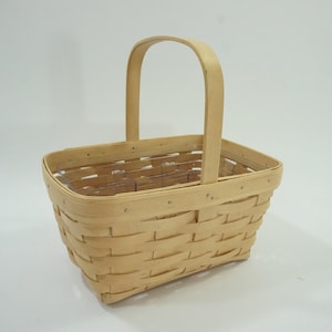 Longaberger Basket, Split Oak Woven Basket 1999, Gathering Basket, Plastic Liner, Caddy Basket or Office Organizer Basket Free USA Ship