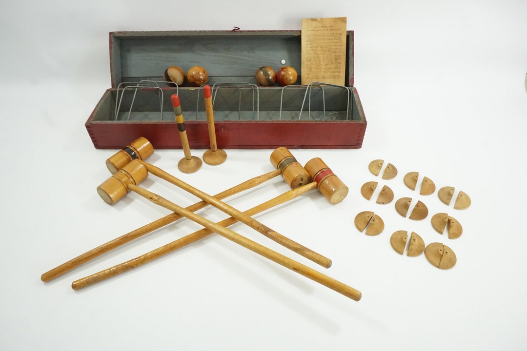 Vintage CROQUET Set Newton Thompson Mfg Inc VT Toy Maker Etsy