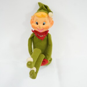 Elf Ornament, Pixie Ornament, Vintage Christmas Tree Decor, Unbreakable Ornament, Holiday Christmas Pixie Ornament Lot CC82 FREE USA Ship