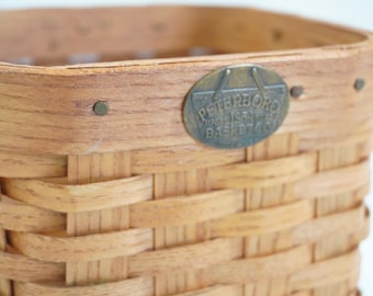 Peterboro Basket, Split Oak Woven Basket, Plant Basket, Collectible Basket Square Shape 6 3/4" H Free USA Ship